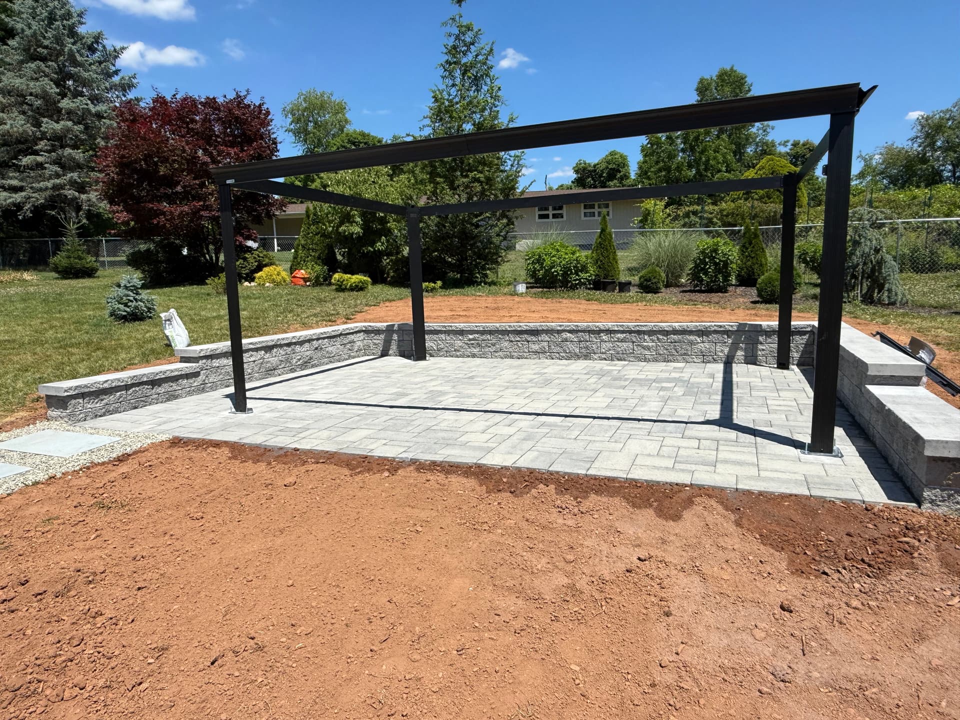 Techo-Bloc Patio and Pergola Base Build in Lebanon NJ image