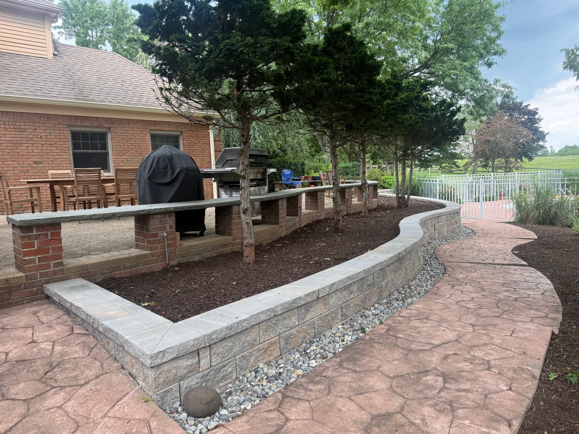 Retaining Wall and Landscape Cleanup in Branchburg NJ image
