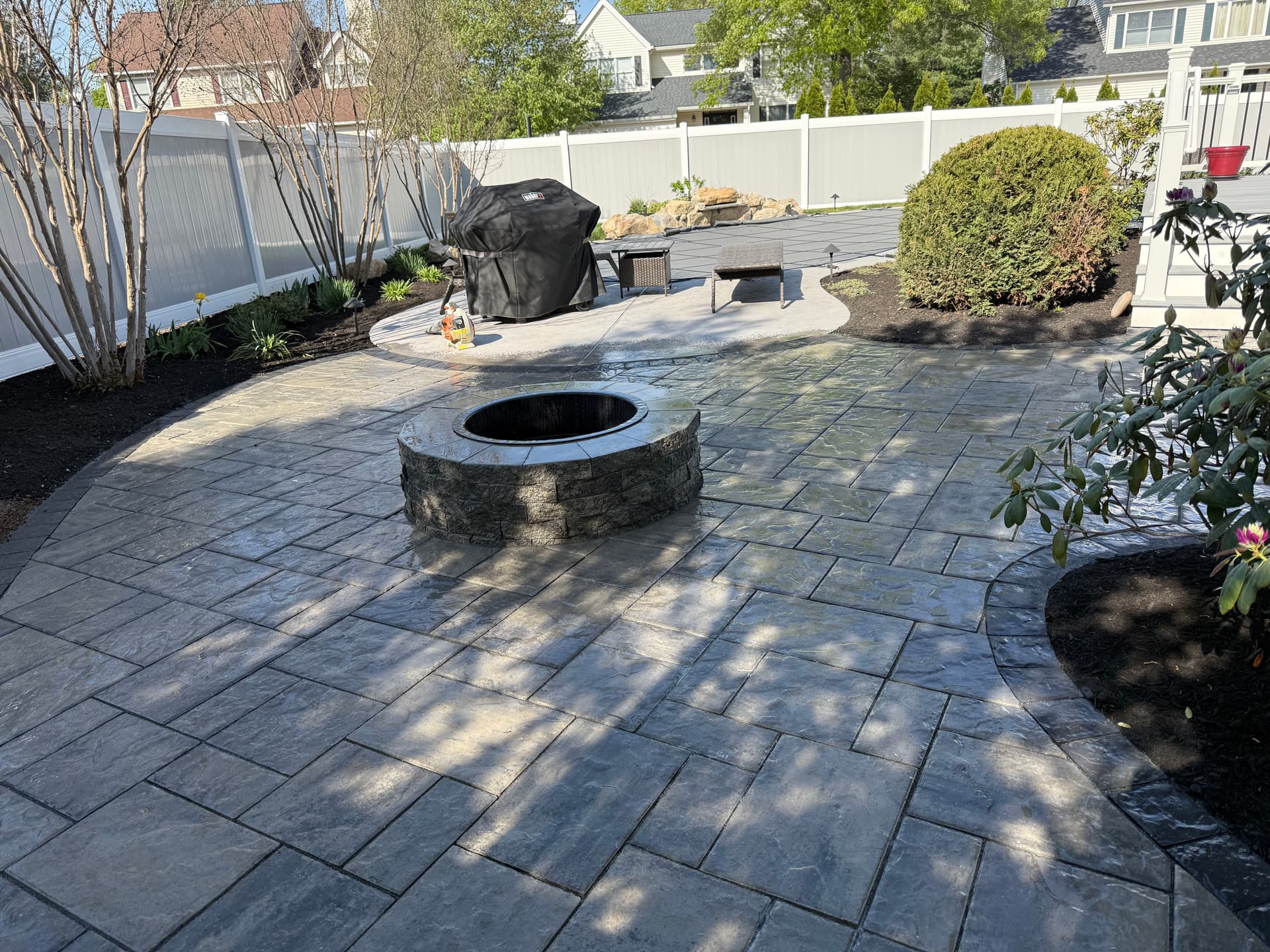 Techo-Bloc Paver Patio and Fire Pit Build in Hillsborough image
